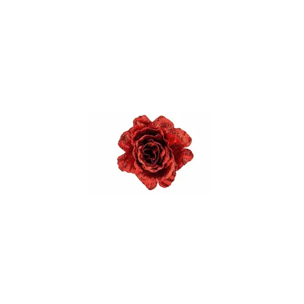 Rose rouge sur clip 10cm