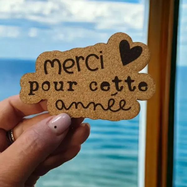 Magnet en liège Merci pour cette année