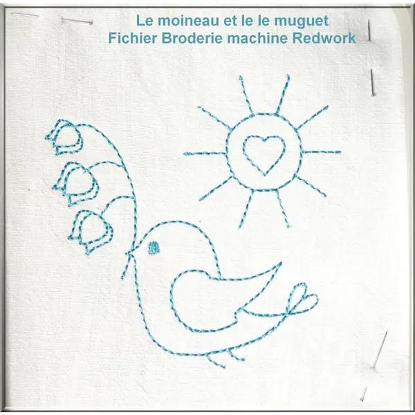 Le moineau et le muguet : fichier broderie machine