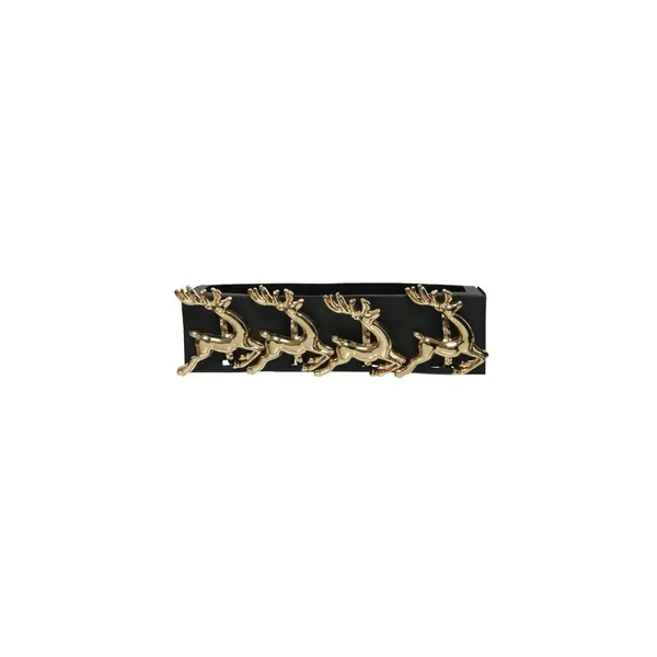 4 ronds de serviettes dorés (cerf)