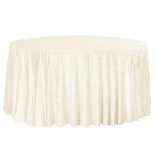 Nappe Velours ivoire ronde 300cm
