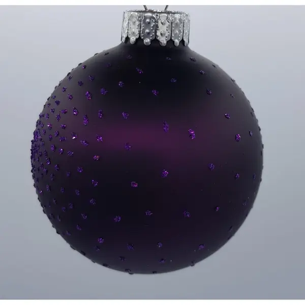 4 Boules mauves paillettes