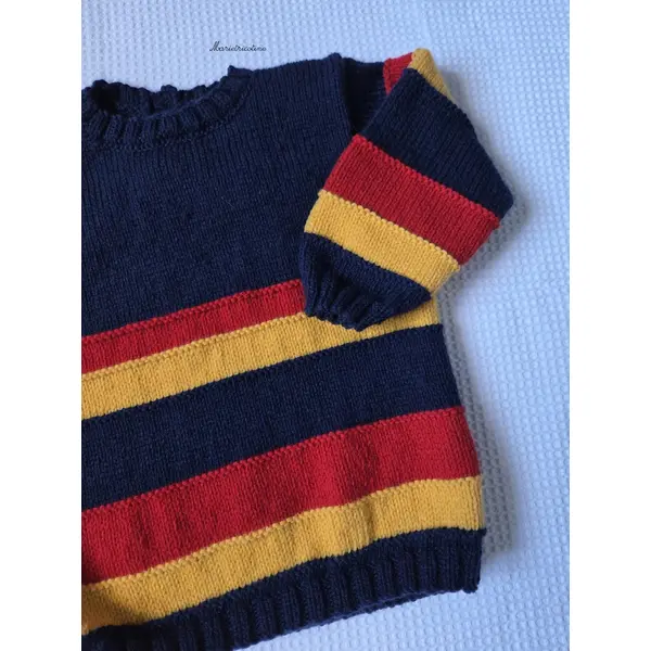 Pull enfant 2 ans tricoté main laine phildar partner