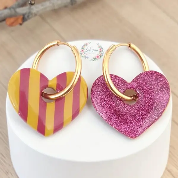 Boucles d'oreilles créoles interchangeables réversibles "les caméléones"