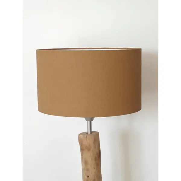 Abat-jour ocre effet textile – luminaire déco bohème, vintage, méditerranéen et contemporain – décoration intérieure, lampe chevet