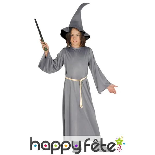 Tunique de sorcier gris pour enfant