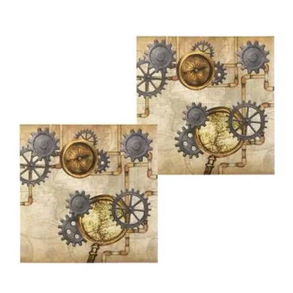 Lot de 12 Serviettes Steampunk