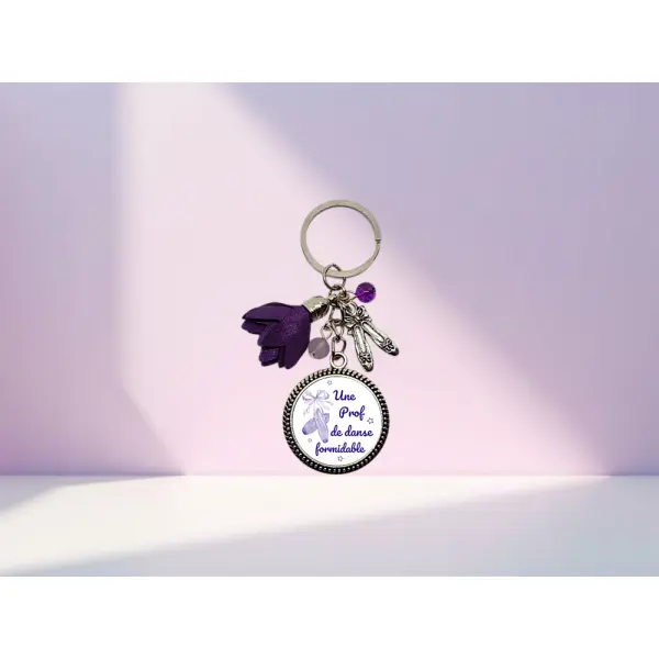 Porte-clés prof de danse personnalisé - cadeau "une prof formidable" - fin d'année et remerciements