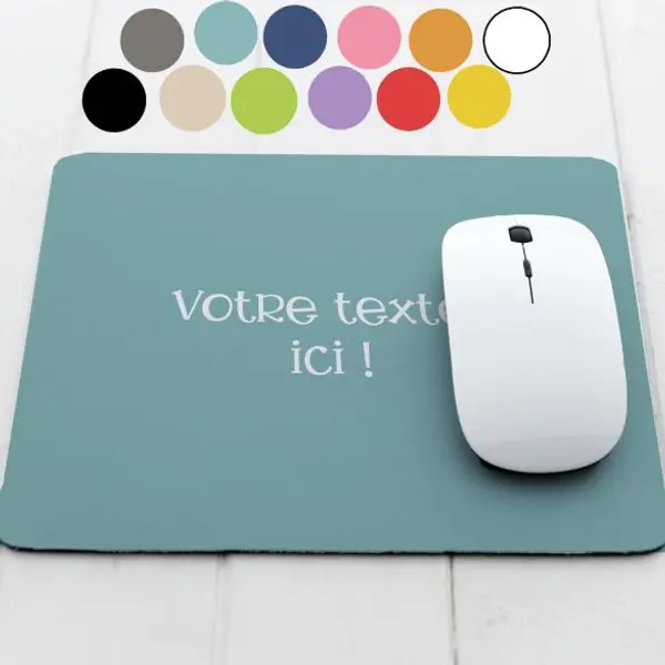 Tapis de souris personnalisé avec votre couleur et votre texte