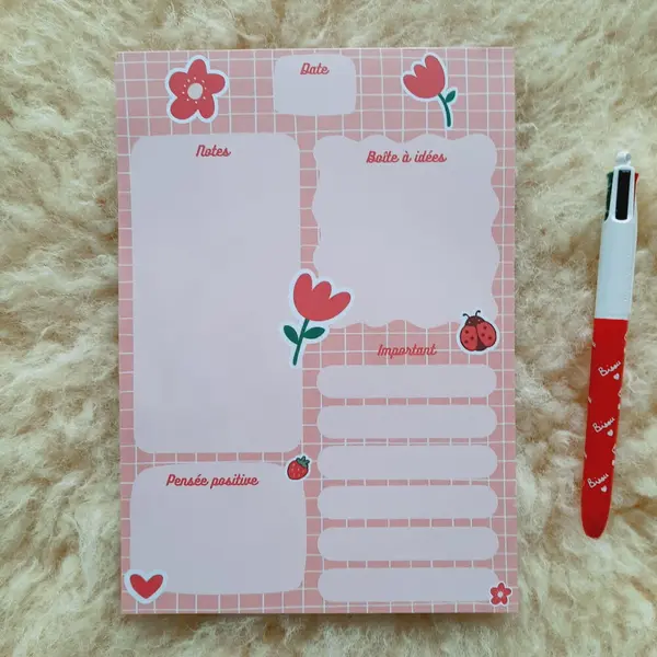 Bloc notes illustré - organisation & idées – léopard / disco / floral / tulipes