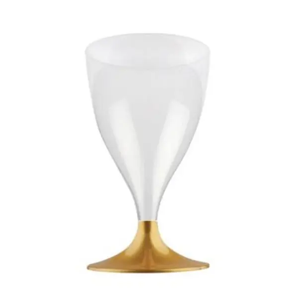 10 Verres à Eau et Vin en Plastique - Or
