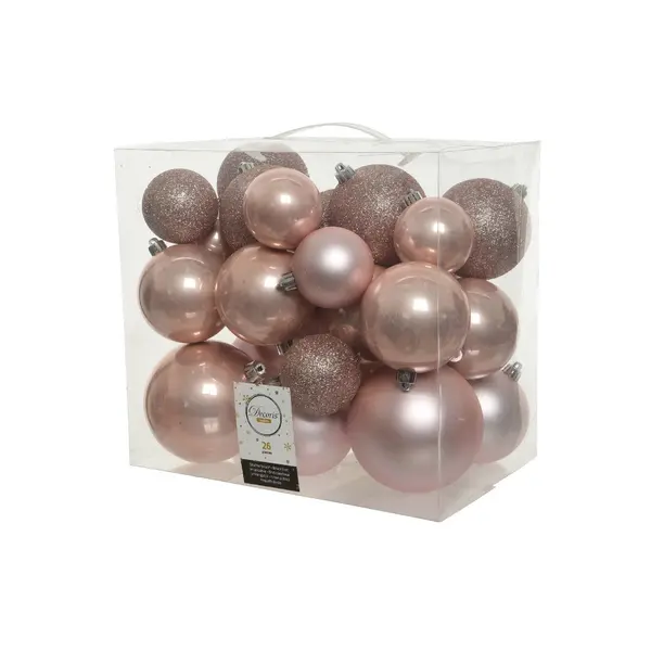 26 Boules incassables roses