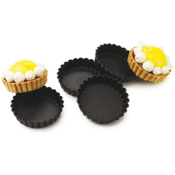 Exoglass 12 tartelettes rondes cannelées 11 cm