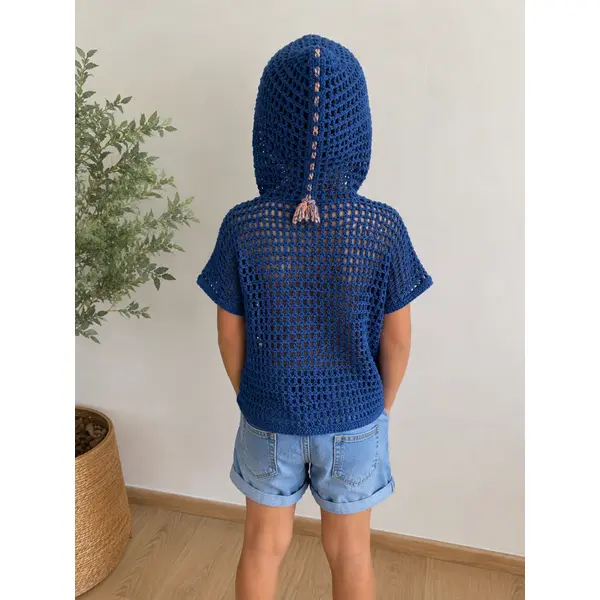 Sweat a capuche "bleu océan"