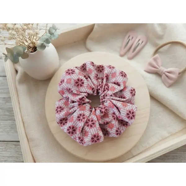 Chouchou fille coton rose