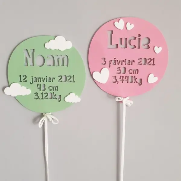 Ballon de naissance coloré personnalisé