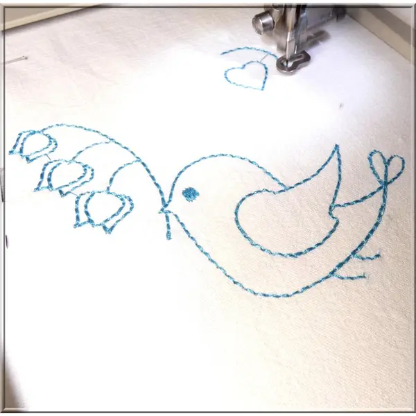 Le moineau et le muguet : fichier broderie machine