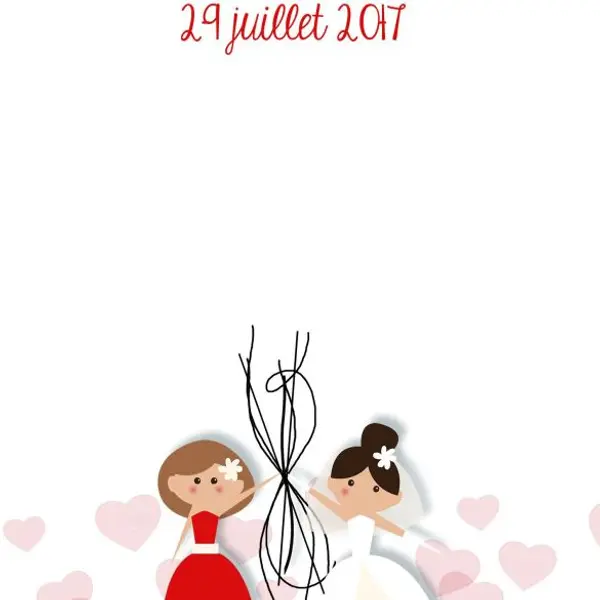Affiche à empreintes pour mariage de 2 femmes - Mariage gay lesbien