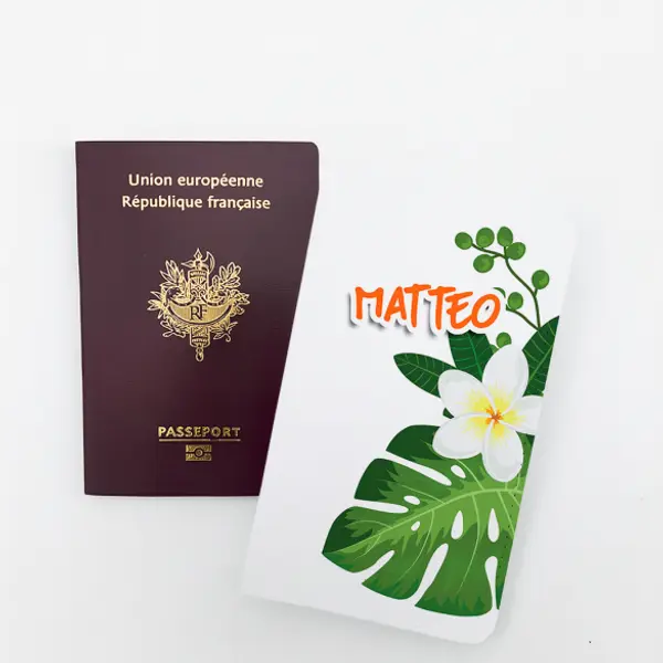 Protège passeport personnalisable Tropical