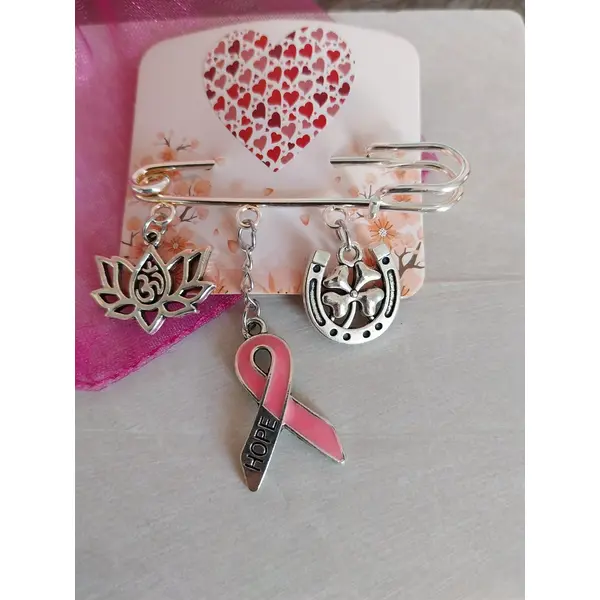 Broche épingle octobre rose