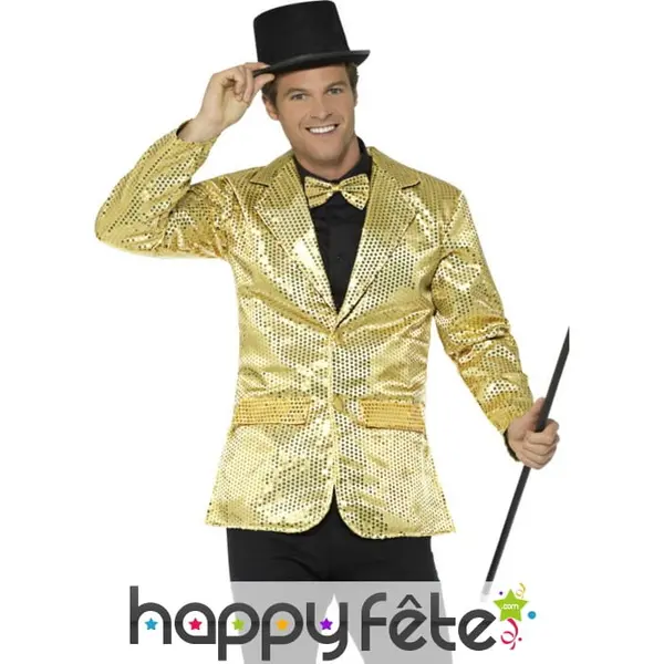 Veste dorée de cabaret, pour homme