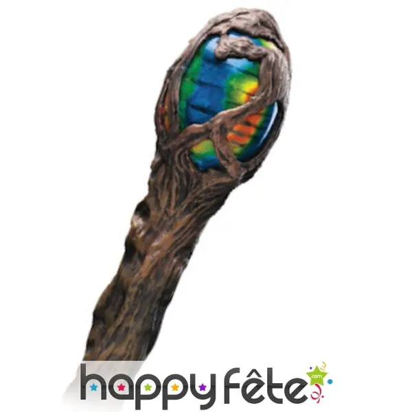 Sceptre imitation bois avec extrémité colorée