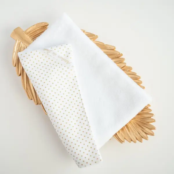 Serviette visage en tissu pois doré