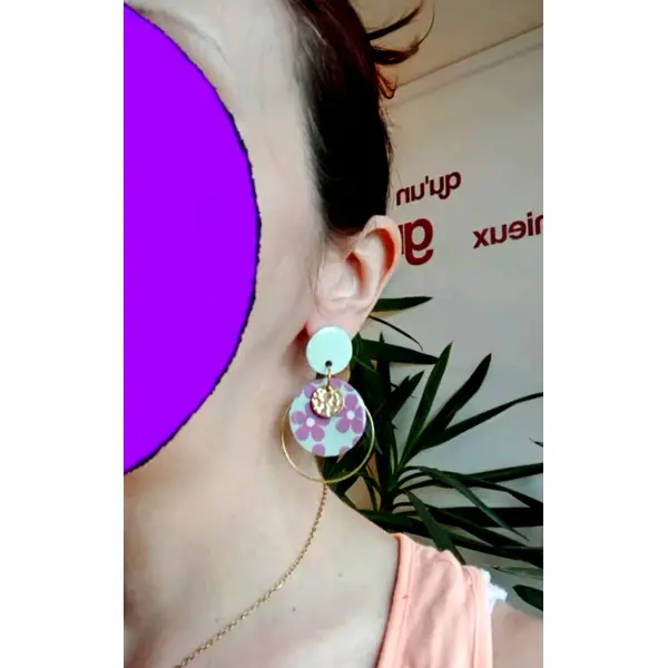 Boucles d'oreilles en papier résiné