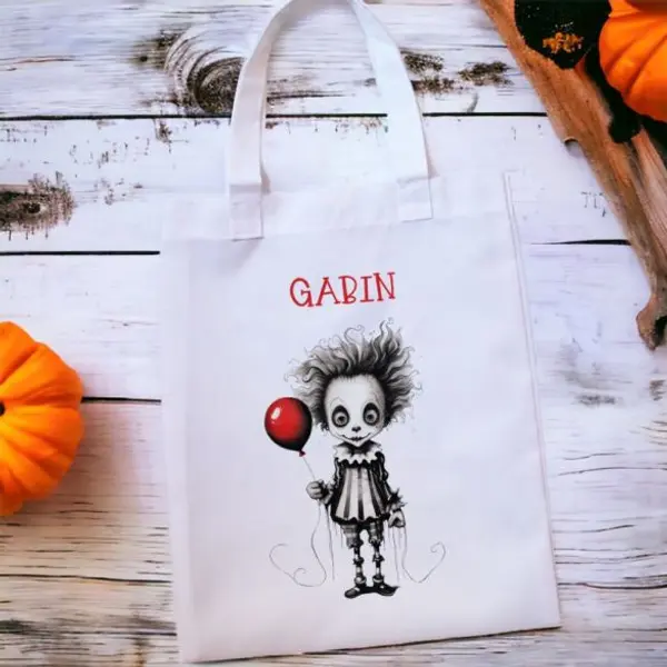 Tote bag enfant personnalisé Halloween Clown