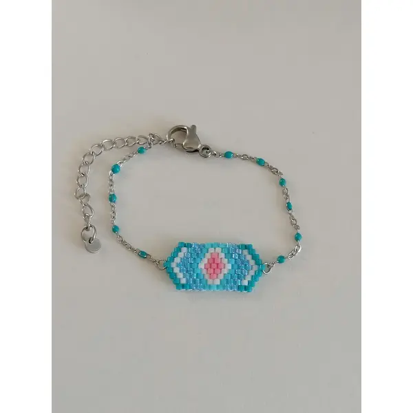 Bracelet fin et géométrique "goutte boréale" en perles miyuki