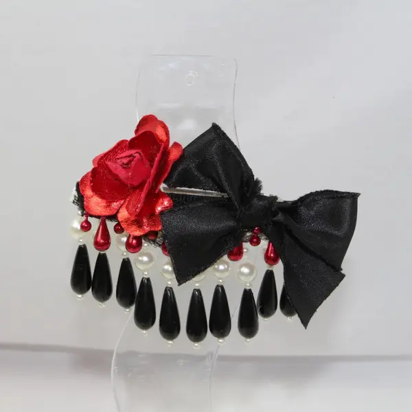 Barrette automatique "vampire rose"