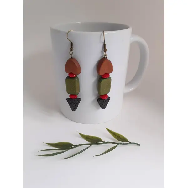 Boucles d'oreilles automne hiver, formes géométriques bijou à offrir.