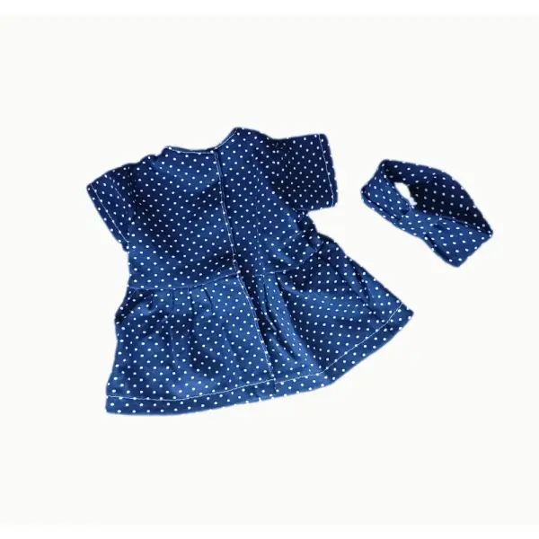 Robe en jersey pour poupons de 30 cm (type corolle, nenuco, paola reina...) et bandeau assorti - vêtement de poupée