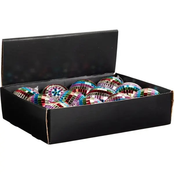 Boule miroir disco multicolore 80 mm