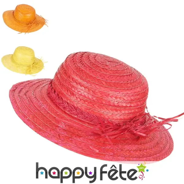 Chapeau de paille vintage coloré