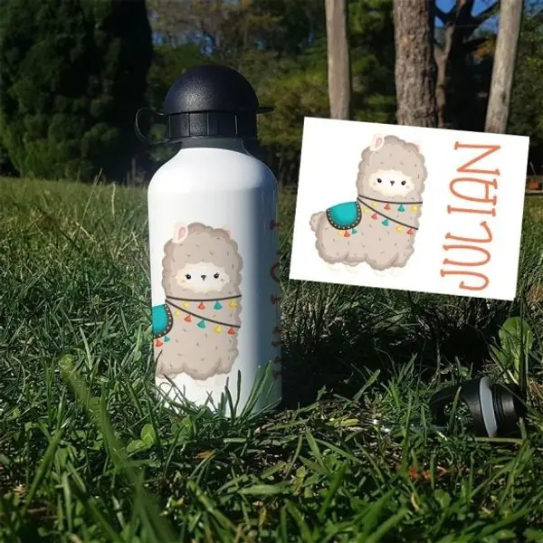 Gourde ou bouteille personnalisée pour enfant modèle Lama