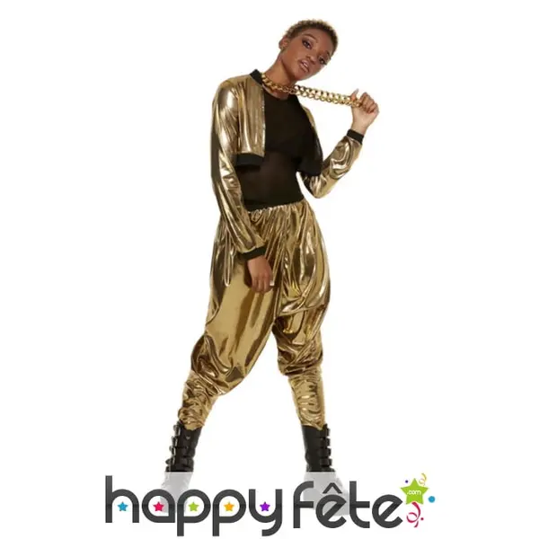 Tenue de rappeuse dorée des années 80
