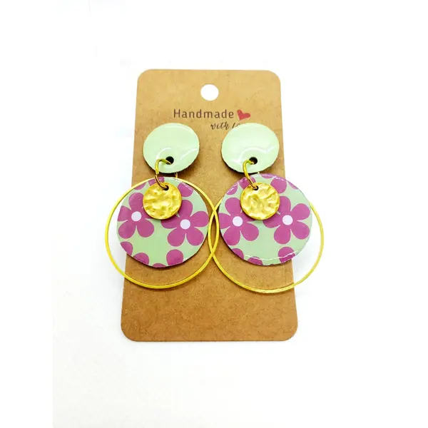 Boucles d'oreilles en papier résiné