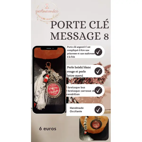 Porte clé message 8