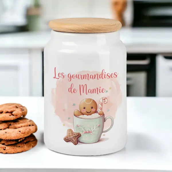 Pot à cookies|sucre|farine|bonbons personnalisé|Fête des mères|Fêtes des grand-mères|Cadeau nounou