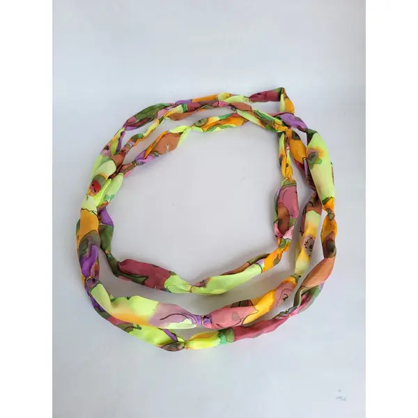 Collier en soie fleuri, collier multirangs