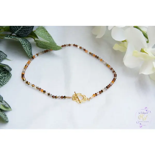 Ras de cou "astra" code : destock50 acier et cristal autrichien 37 cm bijoux femme (a852)