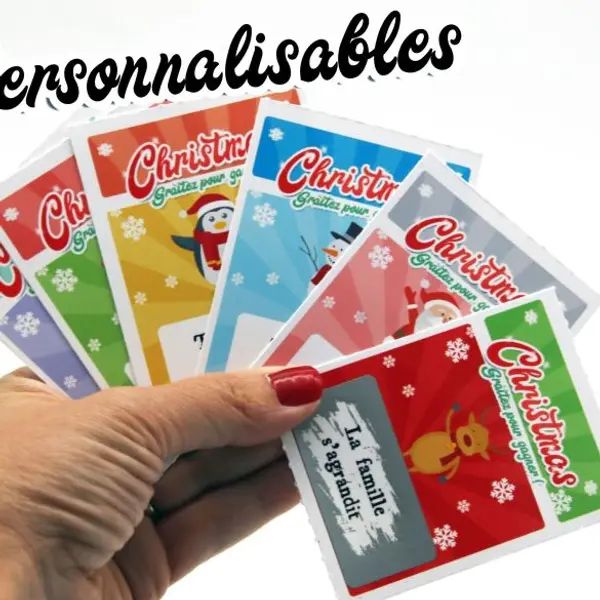 Ticket jeu à gratter "Christmas" avec message de votre choix - Noël