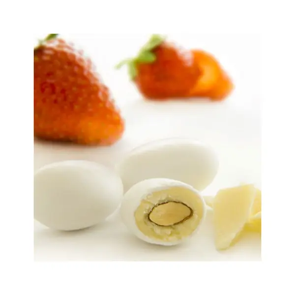 Dragées amande à la fraise et chocolat blanc