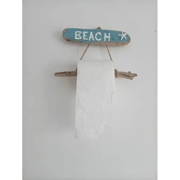 Porte papier toilette avec bois flotté " beach"