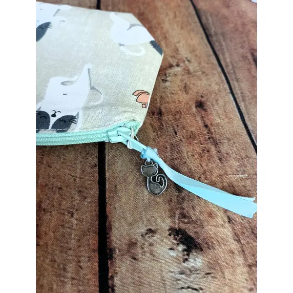 Porte-monnaie coton, chat yoga lotus, cadeau femme homme, petit porte-monnaie