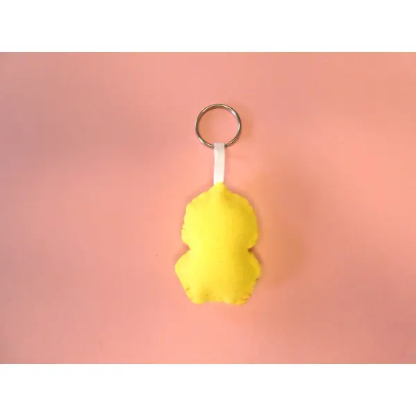 Porte clé canard jaune, breloque de sac kawaii en feutrine