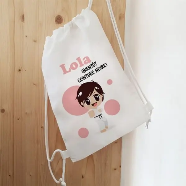 Sac de sport enfant personnalisable modèle Sport de combat fille
