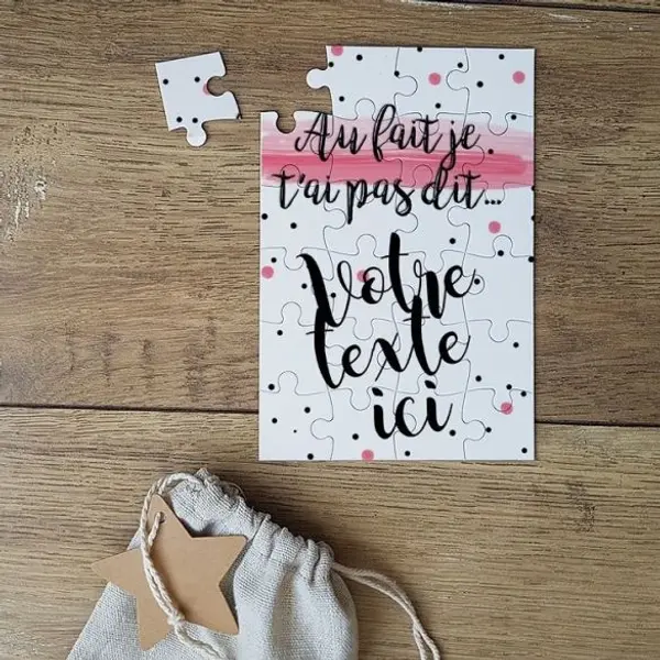 Puzzle personnalisable - Au fait... rose