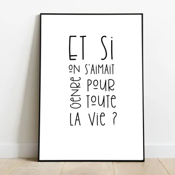 Affiche couple “Et si on s’aimait” – cadeau romantique à offrir